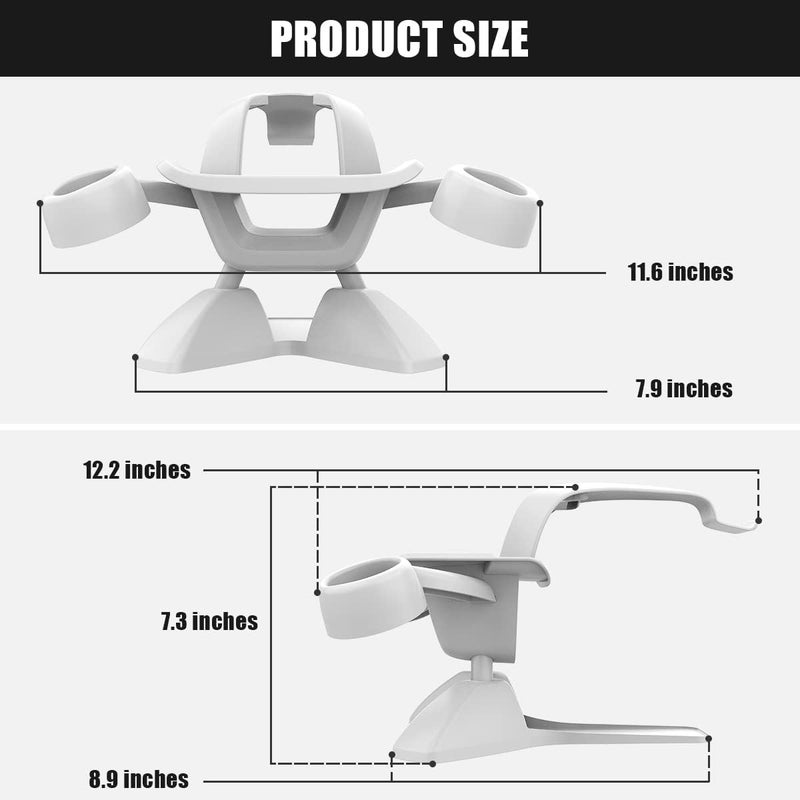 Dollox VR Stand, VR Headset Stand VR Display Holder Storage Virtual Reality Headset Desktop Display Stand for Oculus Quest 2, Quest 3/3s, Rift, Rift S, Valve Index Headsets & Touch Controllers - Image 5